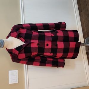 Jacob Buffalo plaid pea coat